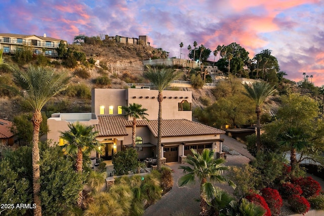 view of front of home featuring a garage