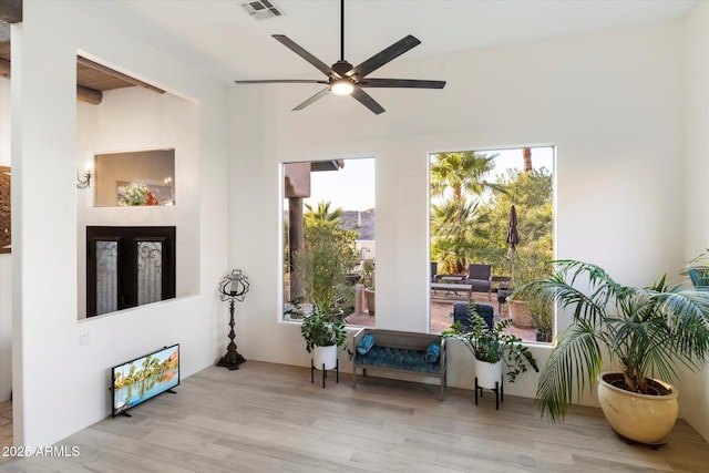 view of patio / terrace featuring ceiling fan