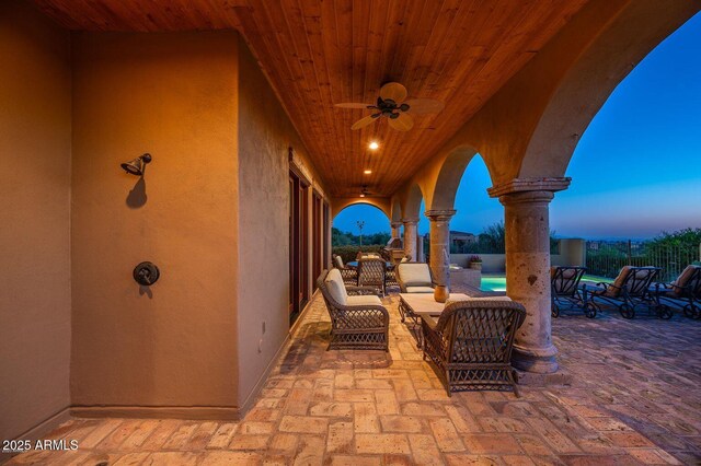 40039 N 107th Pl, Scottsdale, AZ 85262 - view of patio / terrace with a ceiling fan and outdoor lounge area