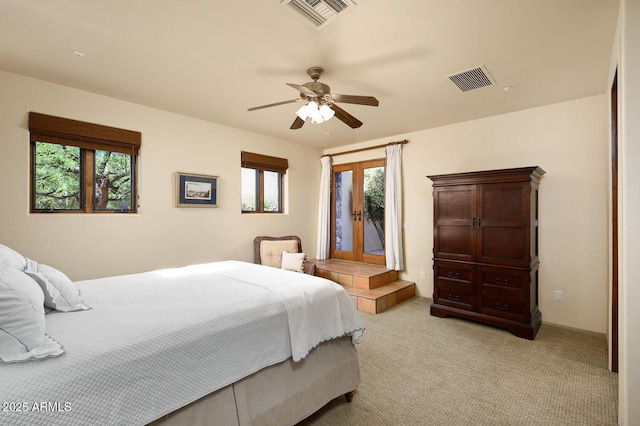 40039 N 107th Pl, Scottsdale, AZ 85262 - bedroom featuring multiple windows, light carpet, and ceiling fan