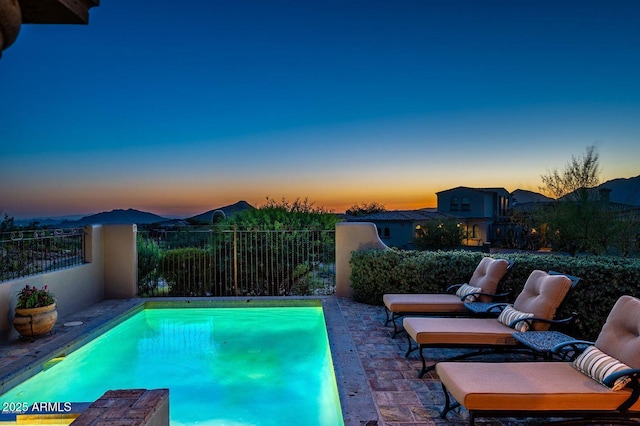 40039 N 107th Pl, Scottsdale, AZ 85262 - pool at dusk with a patio