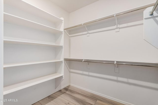 spacious closet with wood finished floors