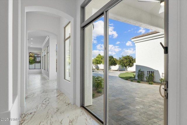 3354 E Jaeger Cir, Mesa, AZ 85213 - entryway featuring arched walkways and a ceiling fan