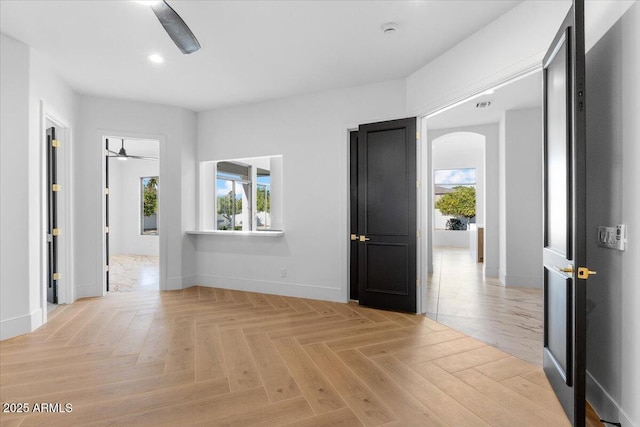 3354 E Jaeger Cir, Mesa, AZ 85213 - spare room with ceiling fan, healthy amount of natural light, arched walkways, recessed lighting, and a smoke detector