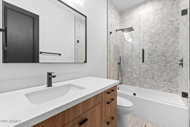 3354 E Jaeger Cir, Mesa, AZ 85213 - bathroom featuring vanity and shower / bath combination with glass door