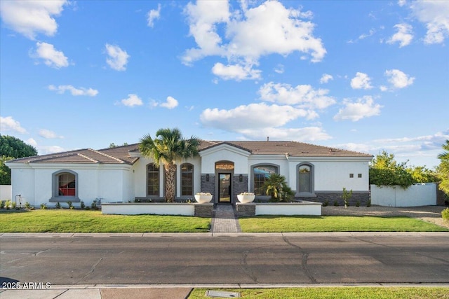 3354 E Jaeger Cir, Mesa, AZ 85213 - mediterranean / spanish home featuring stucco siding and stone siding