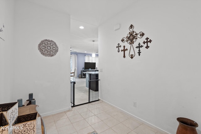 interior space with light tile patterned floors