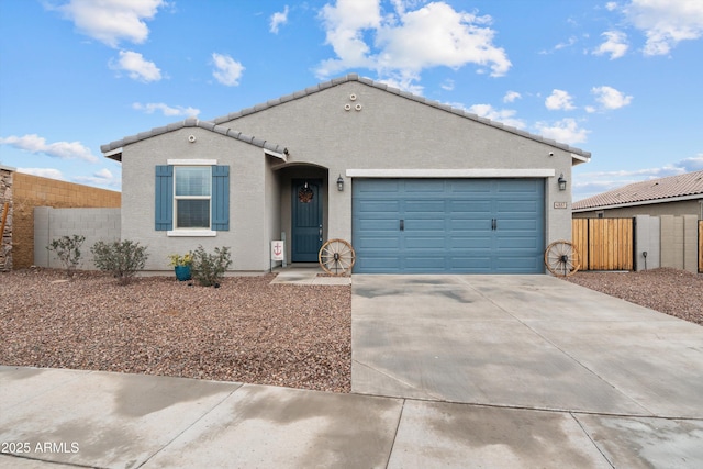 single story home with a garage