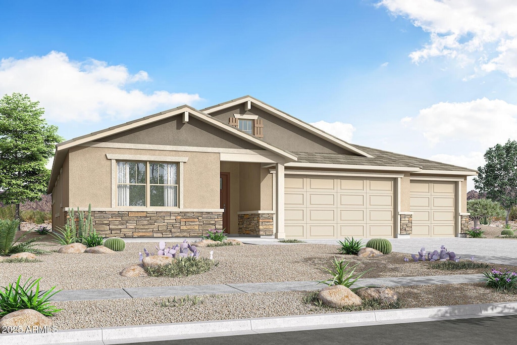 view of front facade with a garage