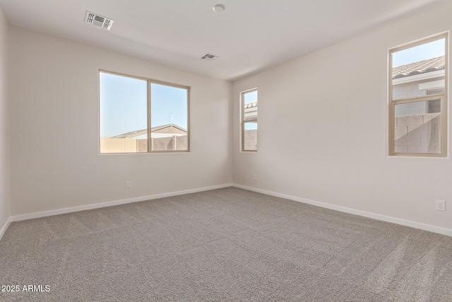 view of carpeted spare room