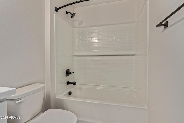 bathroom featuring toilet and shower / washtub combination