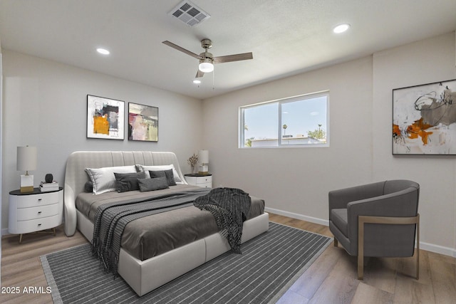 1210 W La Jolla Dr, Tempe, AZ 85282 - bedroom featuring wood finished floors, recessed lighting, and ceiling fan