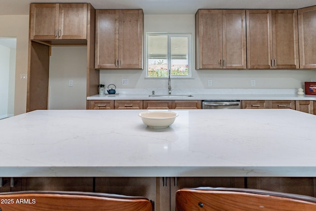 1210 W La Jolla Dr, Tempe, AZ 85282 - kitchen featuring stainless steel dishwasher and light stone countertops