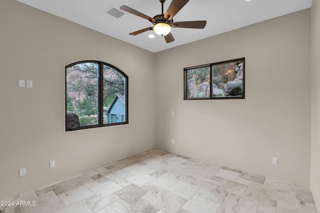 4393 N Twisted Trl, Prescott, AZ 86301 - spare room featuring visible vents and a ceiling fan