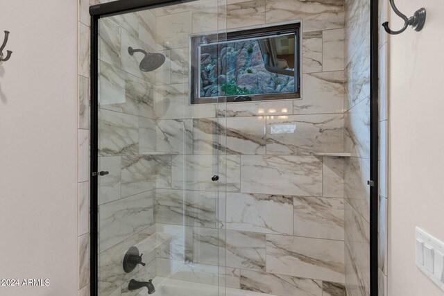 4393 N Twisted Trl, Prescott, AZ 86301 - bathroom featuring shower / bath combination with glass door and visible vents