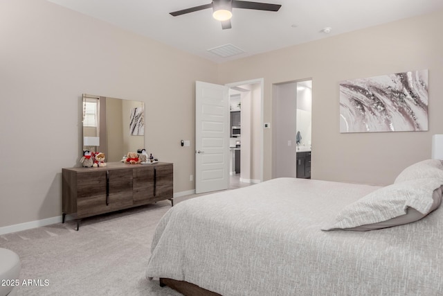 3852 E Bartlett Way, Chandler, AZ 85249 - bedroom with carpet, baseboards, and ceiling fan