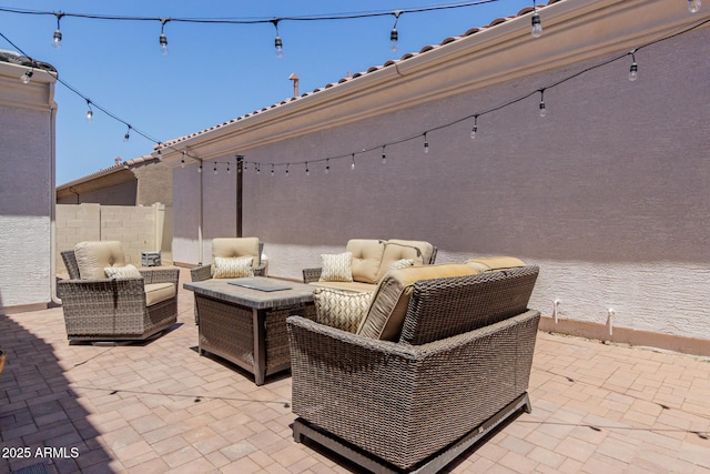 3852 E Bartlett Way, Chandler, AZ 85249 - view of patio featuring outdoor lounge area and fence