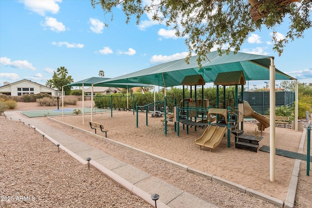 community playground with fence