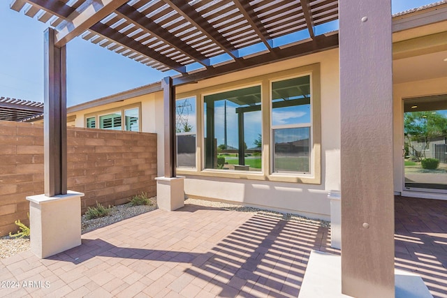 view of patio with a pergola