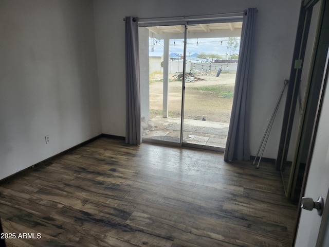 interior space with dark wood-style floors