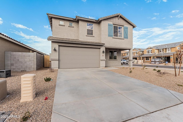 front of property with a garage