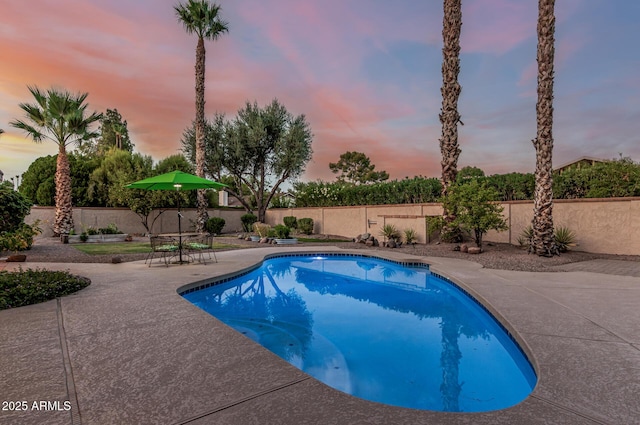 8219 E Morgan Trl, Scottsdale, AZ 85258 - view of swimming pool with a patio area and a fenced backyard