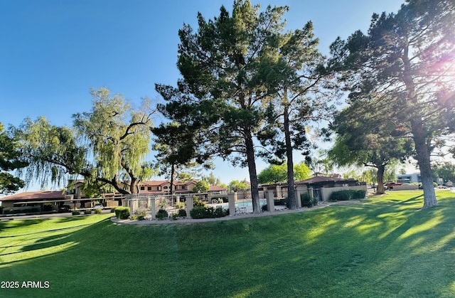 view of yard with fence