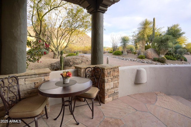 balcony with a patio area