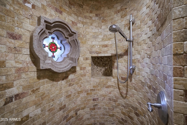 interior details with tiled shower