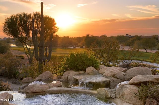 view of nature at dusk