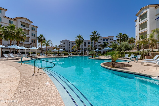 view of pool with a patio