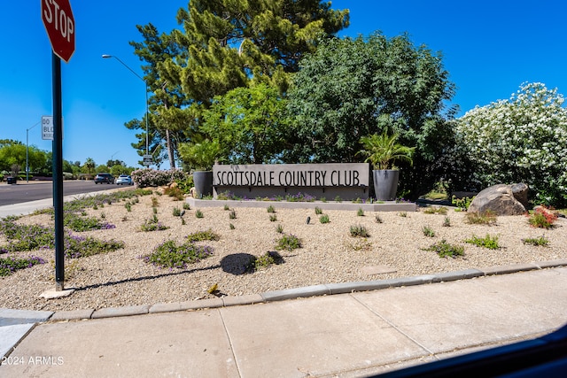 view of community sign