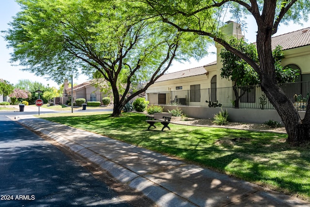 exterior space with a lawn