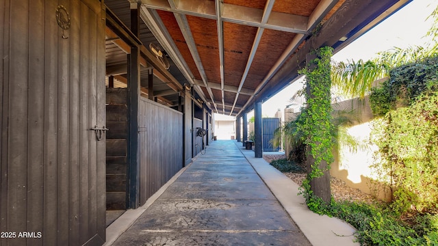 view of patio / terrace with an outbuilding and an exterior structure