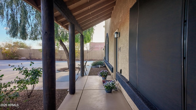 view of patio featuring a fenced backyard