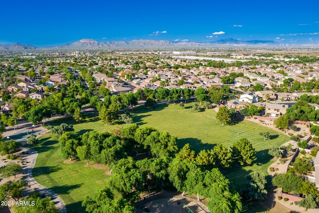 bird's eye view featuring a mountain view