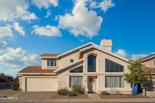 view of front facade with a garage