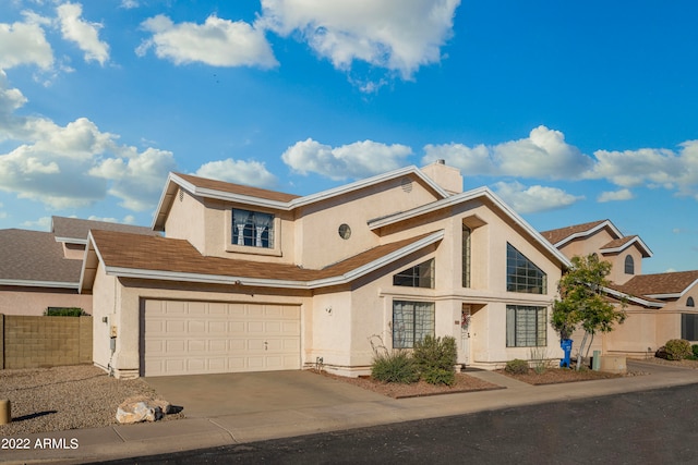 view of front of house with a garage