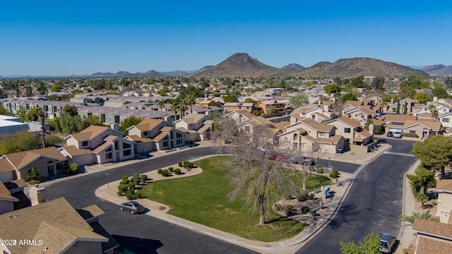 aerial view with a mountain view