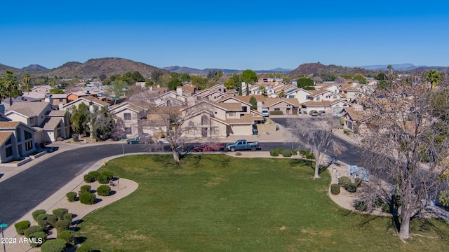 aerial view with a mountain view