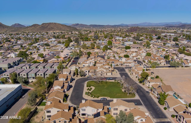 bird's eye view with a mountain view