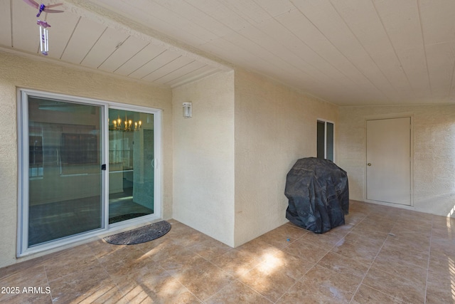 view of patio with area for grilling