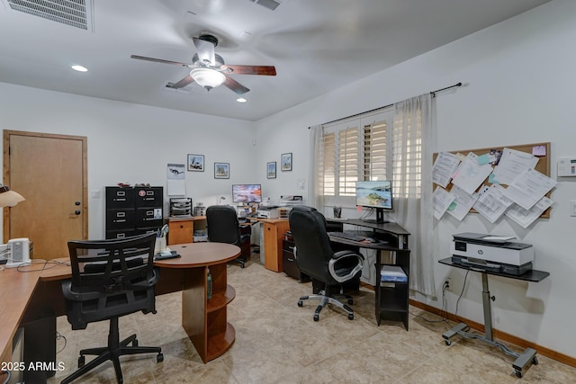 office with ceiling fan