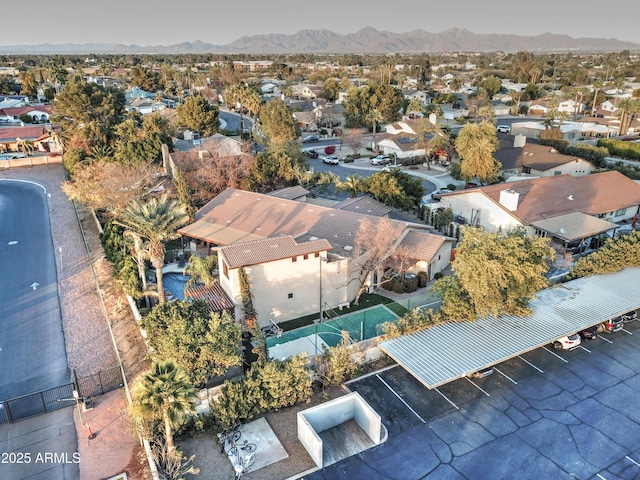 bird's eye view featuring a mountain view