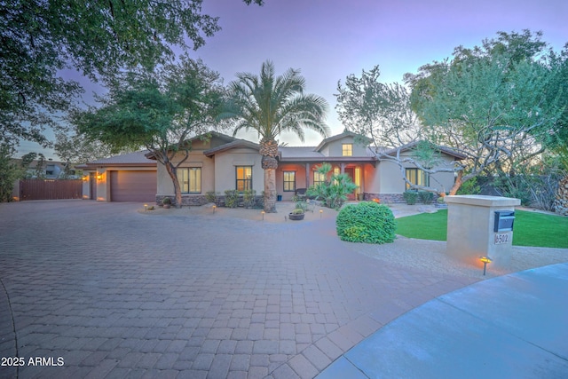 view of front of house featuring a garage