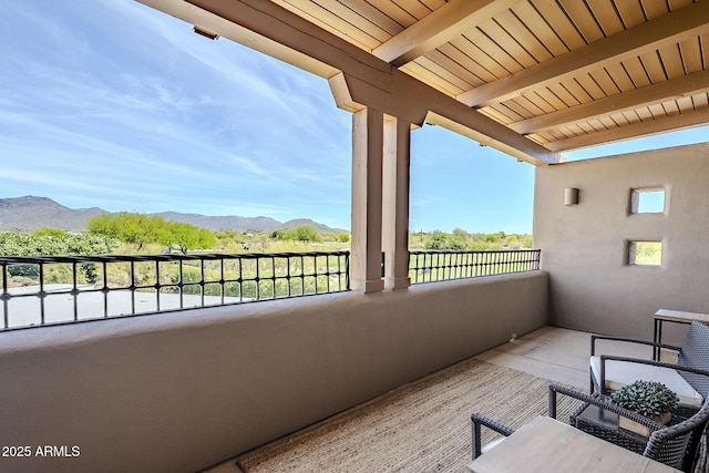 balcony with a mountain view