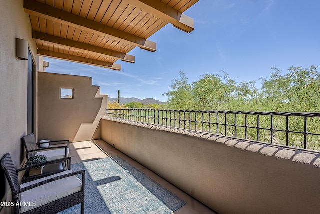 balcony with a mountain view