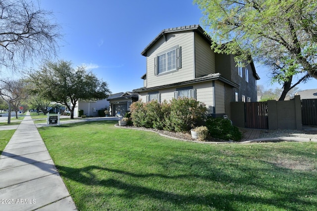 3062 E Cullumber St, Gilbert, AZ 85234 - view of side of property with a yard, fence, and a gate
