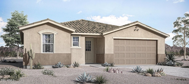 view of front facade featuring a garage