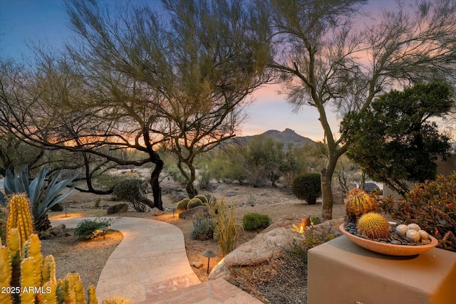 exterior space with a mountain view